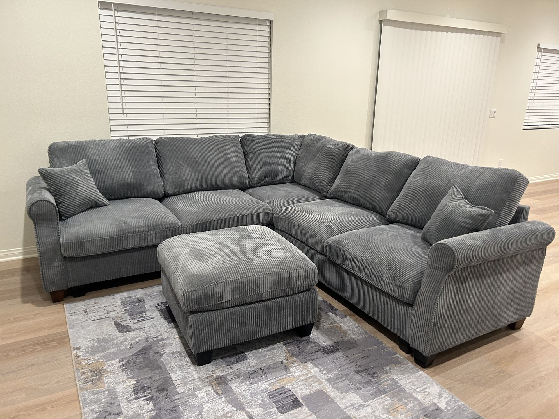 Brand New Super Plush Comfy Corduroy Sectional Set