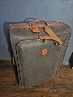 Bric's Life 27" Vintage Upright Rolling Luggage Olive/Brown Micro Suede Leather