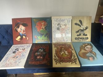 Vintage Disney Store Canvases Wall Art Studio Collection Lot Of 8