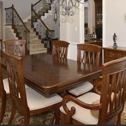 Formal Dining Table Pure Wood 6 Seater 