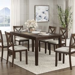 7PC Brown Dining Table Set 💥Black Friday Sale💥