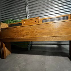 Antique 70-year-old Queen Size Solid PECAN Wood Bed Frame - Headboard, Footboard And Sides - Bed frame