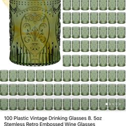 100 embossed vintage plastic cups