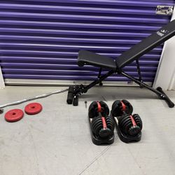 BOWFLEX 552 SET with bench and bar/weights