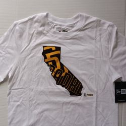 San Diego Padres New Era Men's City Connect California State Tee White - Logo Embroidered