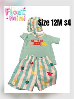 Baby 3-Piece Beach Set Size 12M excellent condition ❤️❤️M19 V