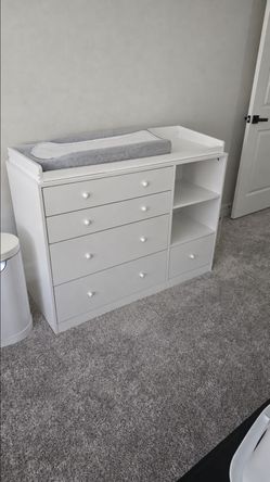 White Baby Dresser with Changing Table Top