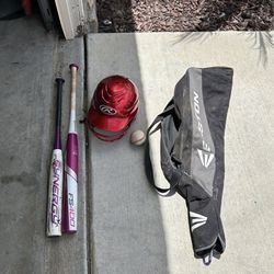 Softball /Baseball Bats Set With Helmet 