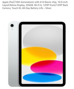 iPad 10th generation silver 256GB