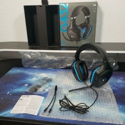 New Logitech G432 Wired Gaming Headset, 7.1 Surround Sound, DTS Headphone: X 2.0, Flip-to-Mute Mic, PC (Leatherette) Black/Blue