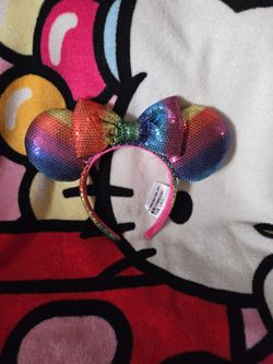 Disney Parks Minnie Mouse Sequined Rainbow Ears