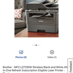 Brother - MFC-L2710DW Wireless Black-and-White All-in-One Refresh Subscription Eligible Laser Printer - Black