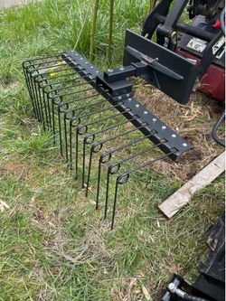 Rake Attachment ! 48” landscape rock rake for Mini Skid Steer *or* ATV/tractor
