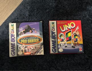 Nintendo Game Boy Color GBC Game Lot - Tony Hawk's Pro Skater & UNO Complete CIB