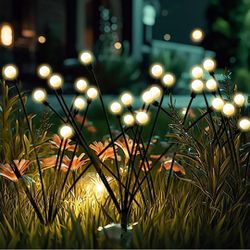 Solar Garden Lights-Firefly Lights, New Upgraded 2 Pieces Together Feature 16 LEDs Solar Starburst Swaying Waterproof Lights in Each Pack, Great for O