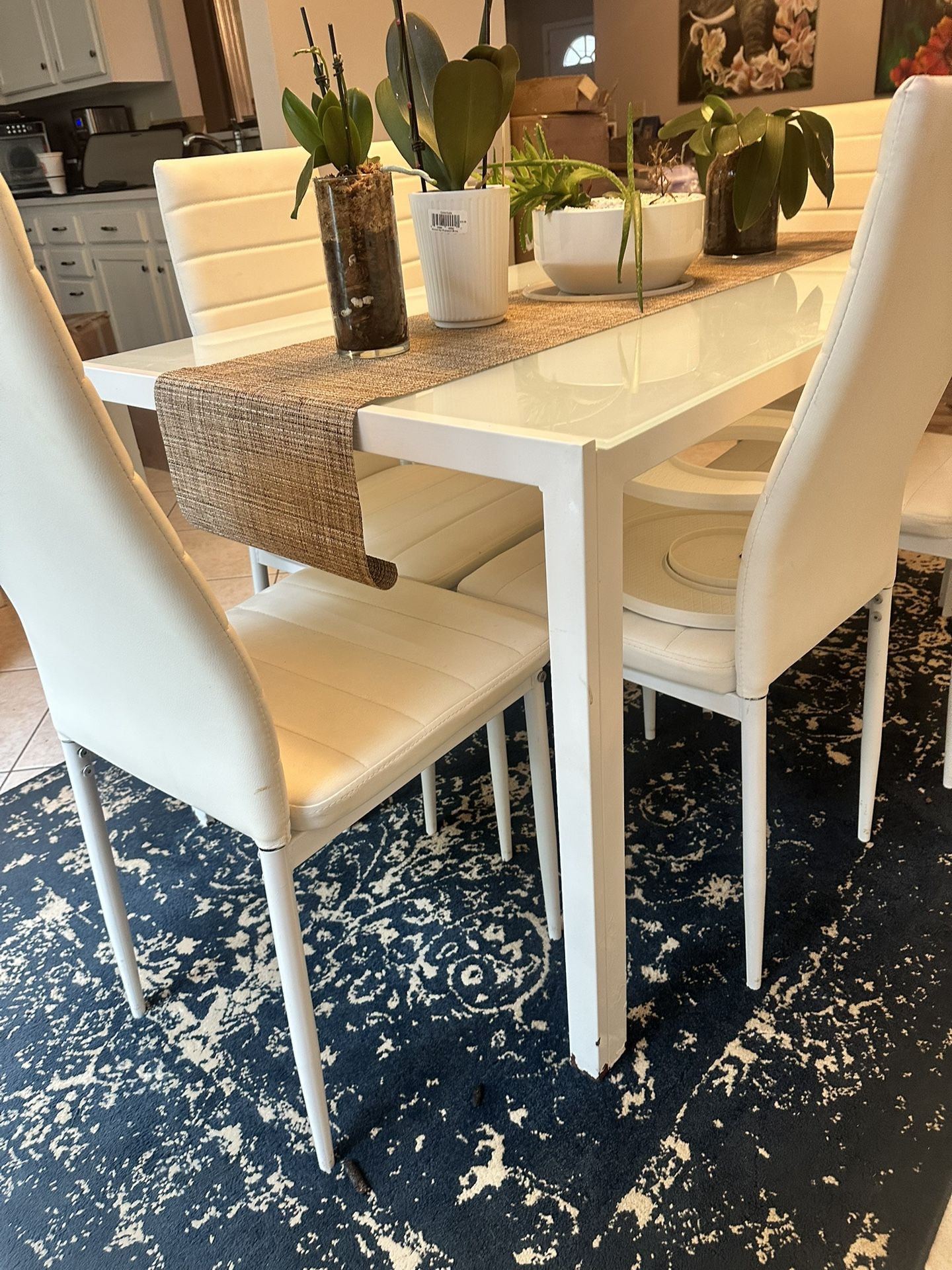 $50 Glass Top 6 Leather Chairs