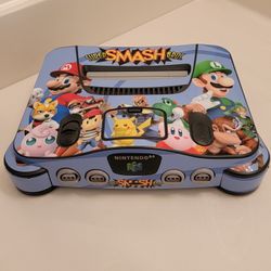 Nintendo 64 | N64 With All Wires + Cables, 2 OEM Controllers, Graphic HD Super Smash Bros Sticker