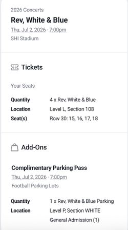 Rev White And Blue Nick Jonas Tickets