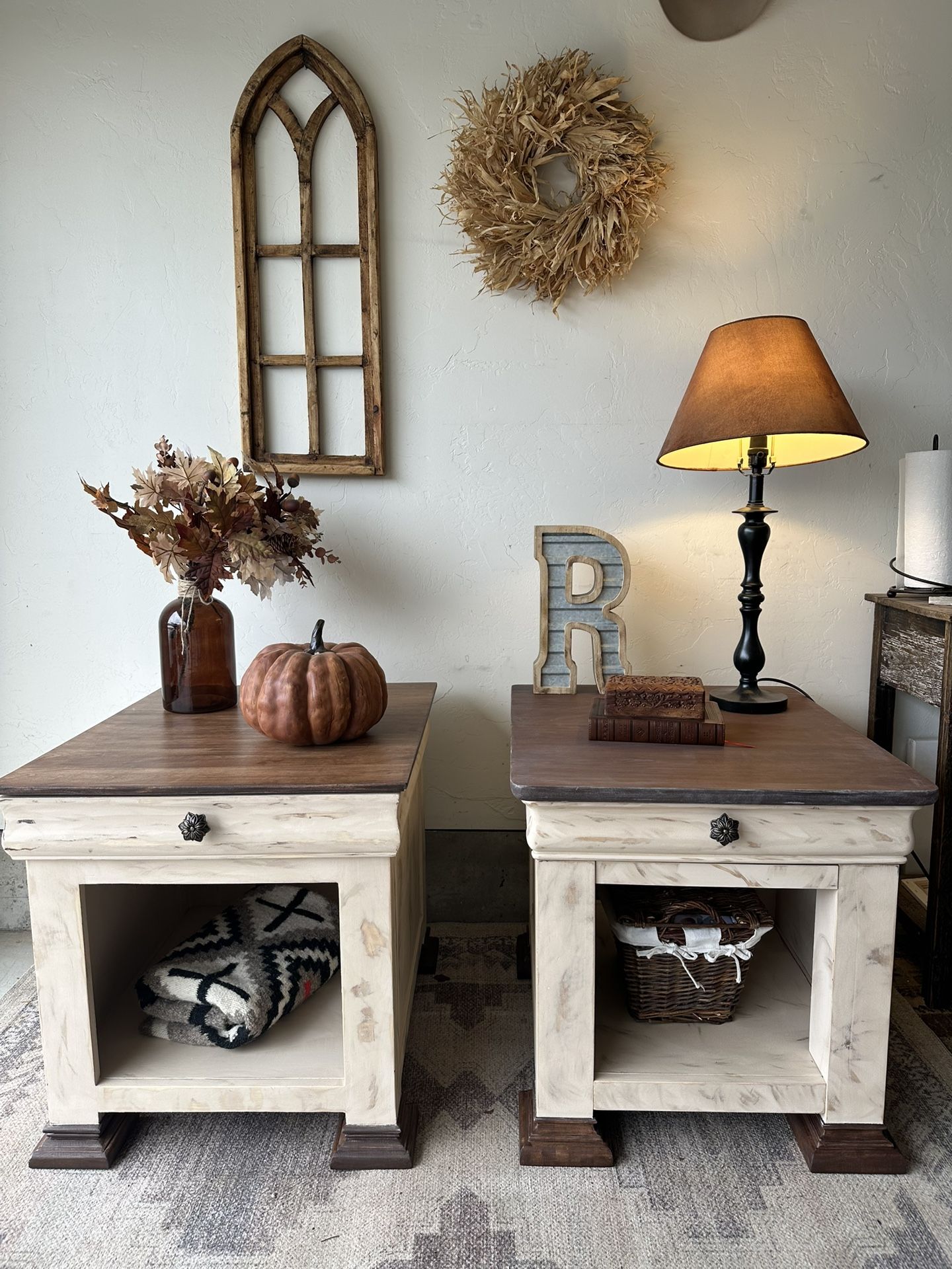 Refinished Lane Farmhouse Side Tables 