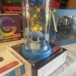 🎁♥️Regalo Para san Valentine 💘 Stitch Azul Y Rosado Con Luces ❤️