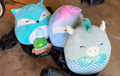 4 Squishmallows for sale!! 3 large ones with tags! 1 pencil bag duck