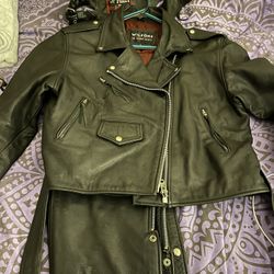 Leather Jacket & Chaps Black 