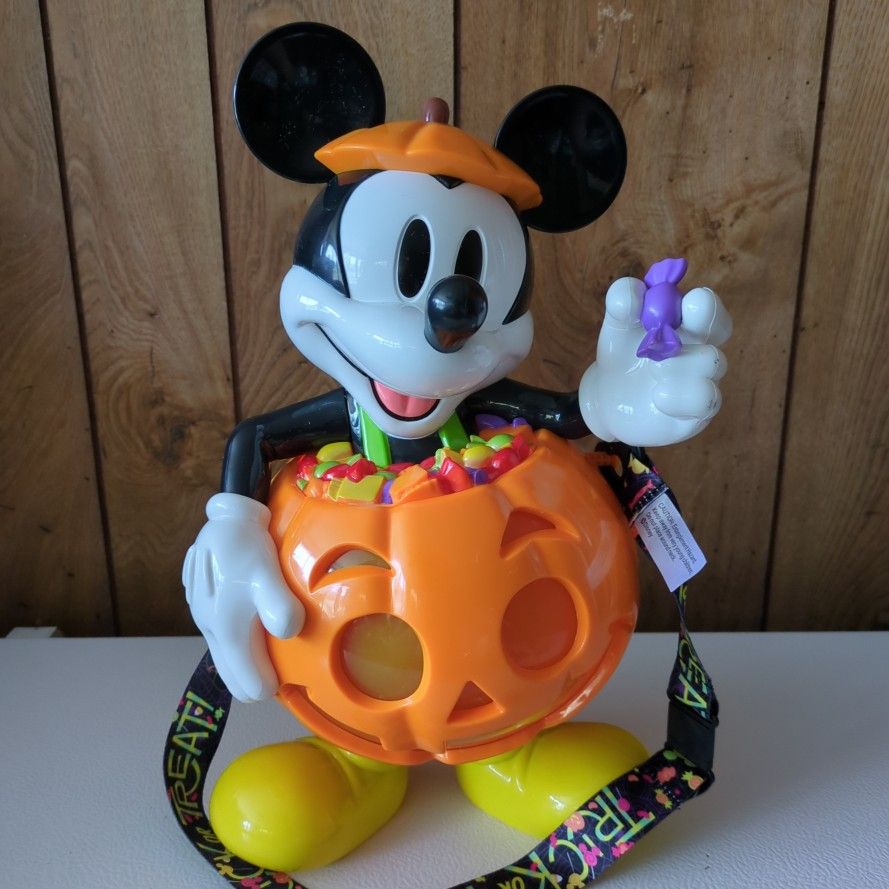 Disney Parks - Mickey Mouse popcorn candy bucket with necklace lanyard