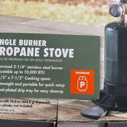 Single Burner Propone Stove Plus A Kettle