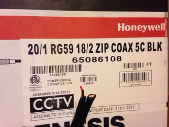 Coax 5c 500ft CCTV cable 20/1 rg59 18/2 zip