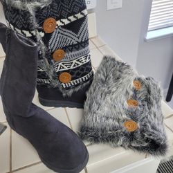 Muk Luks Boots With Reversible Boot Sock