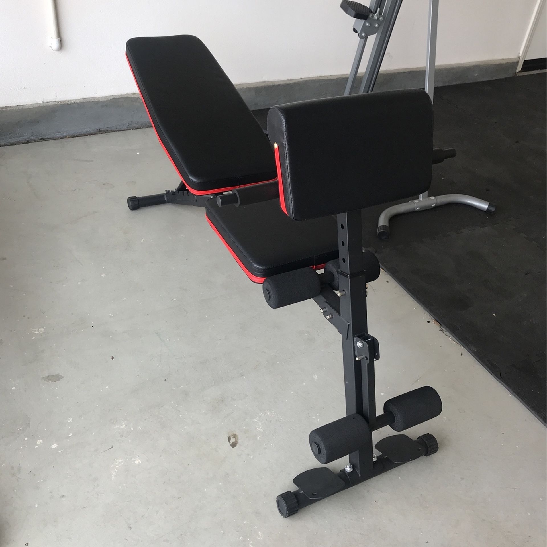 Black And Red Incline Weight Bench
