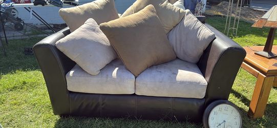 Leather love seat