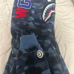 Blue Bape Camo Zip-up Hoodie