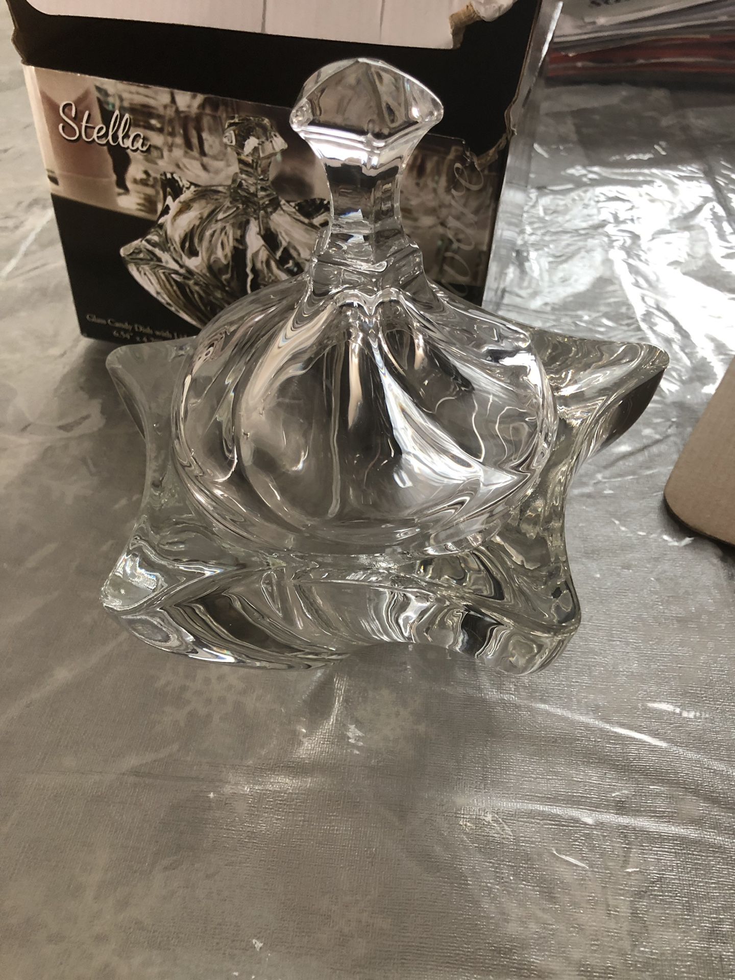 Glass Candy Dish With Lid