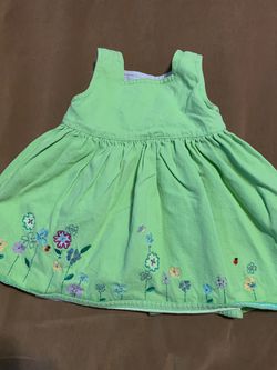 Green dress with flower accents size 12 months