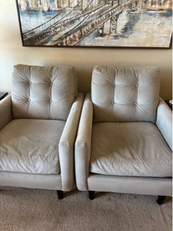 Set of 2 Light Gray Accent Chairs
