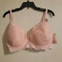 Juicy Couture Light Pink Lace Sexy Push Up Bra New 