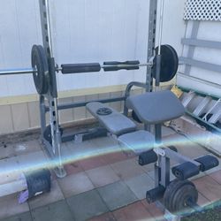 2 In 1 Squat Rack Bench Press Set