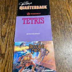 Nintendo Game Manuals Dracula’s Curse , Tetris , John Elway