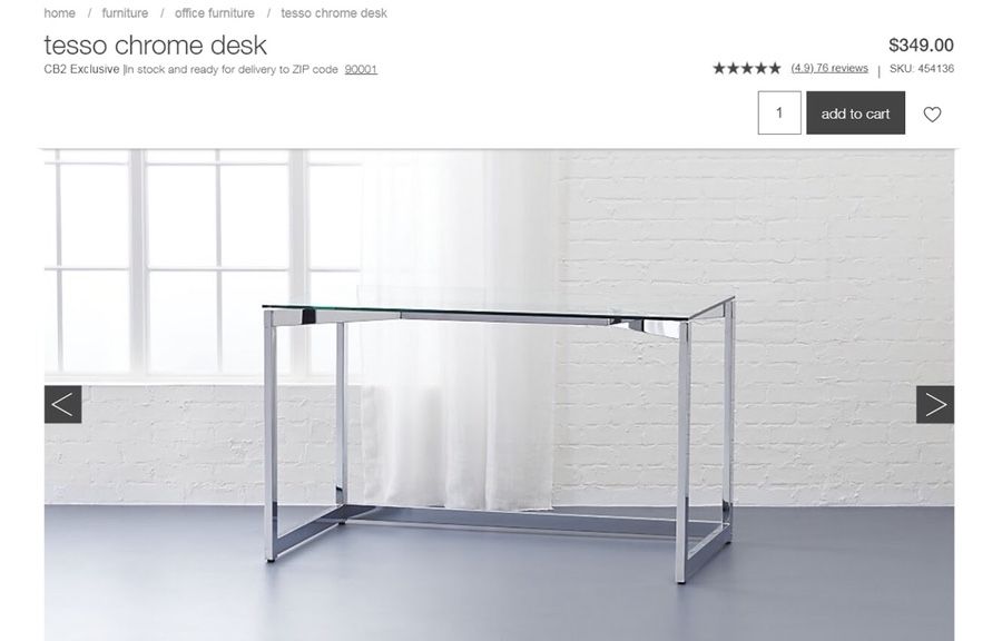 Cb2 Tesso chrome desk