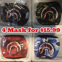 4 BAPE Shark Mouth Style Face Mask