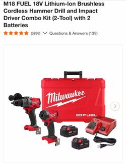 M18 FUEL 18V Lithium-Ion Brushless Cordless Hammer Drill and Impact Driver Combo Kit (2-Tool) with 2 Batteries
