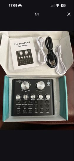 NEW V8 Live Sound Card; Wired Condenser Microphone, Micro Phone and Mobile Phone Live Broadcast Connections