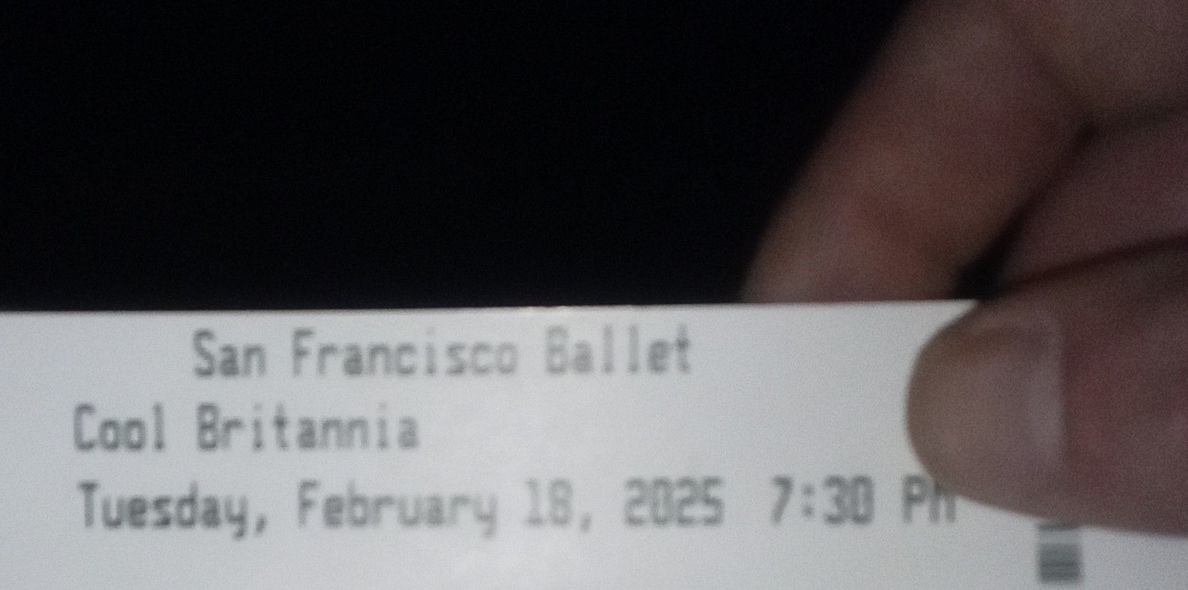 2 Box Seat Ballet Tickets (Cool Britannia)
