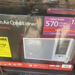 LG 12,200 BTU 230/208V Window Air Conditioner Cools 570 Sq. Ft. with Heater, Wi-Fi Enabled and Dehumidifier in White