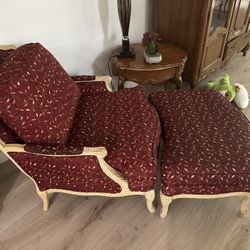 Chair With Ottoman  French Provincial Furniture From Parker’s 