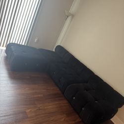 Black Love 4 Piece Sectional Sofa w/ Ottoman 