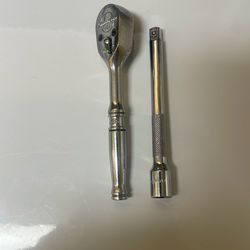 Snap-on 1/4" Drive Ratchet T936 & 4 Inch Extension