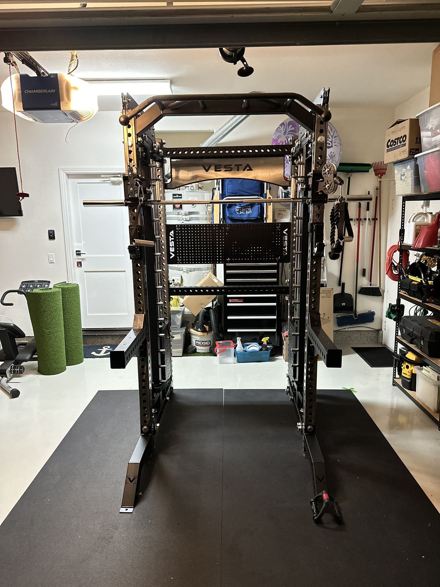 PRO SERIES Ultimate 3-1 Half Rack Functional Trainer w/Smith Machine Bar | 400lb Stack | Gym Equipment | Fitness | Commercial | Squat Rack