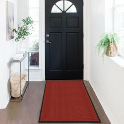 Front Door Mat Indoor Outdoor Entrance 72"x36", Heavy Duty Ribbed Non Slip Mat, Absorbent Dirt Moisture Trapper Waterproof Rubber Backing Doormats, Lo